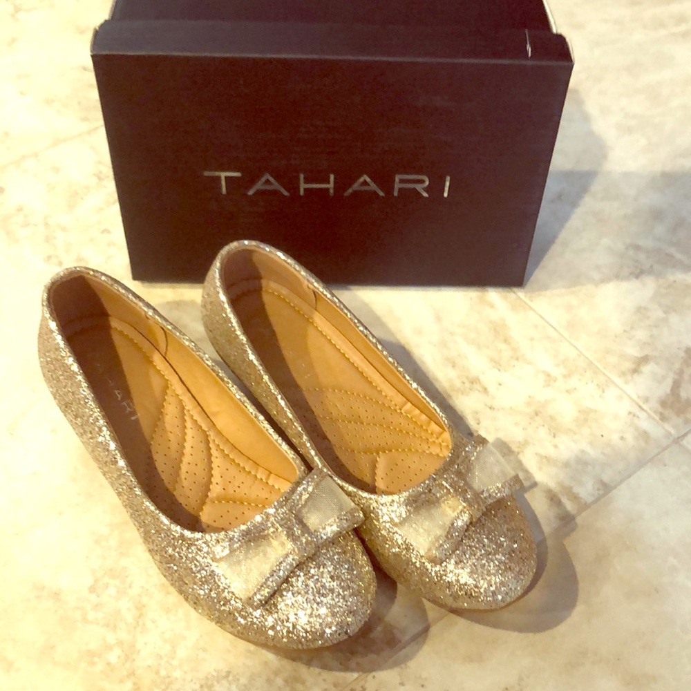Girls Tahari Gold Glitter Heels